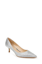 Silver Satin | Frenchie Pointed Toe Kitten Heel 