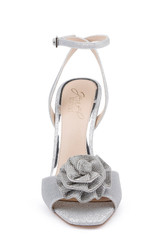 Silver | Vida Rosette Peep Stiletto