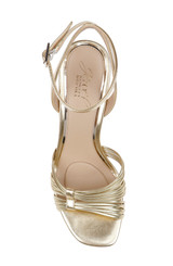 Gold | Michelle Metallic Strappy Block Heels