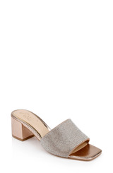 Rosegold | Harlyn Block Heeled Mules with Crystal Vamp