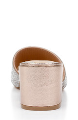 Rosegold | Harlyn Block Heeled Mules with Crystal Vamp