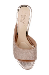 Rosegold | Haya Metallic Peep-Toe Mules