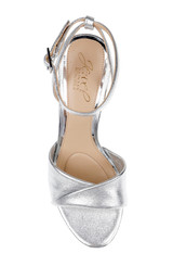 Silver | Kaia Sandal with Crisscross Vamp Top