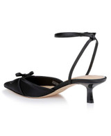 Black | Talasia Pointed Toe Kitten Heels