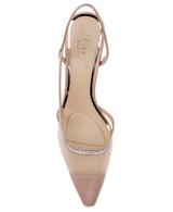 Blush Mesh Tammy Mesh Pointed Toe Slingback Stiletto Heels Top