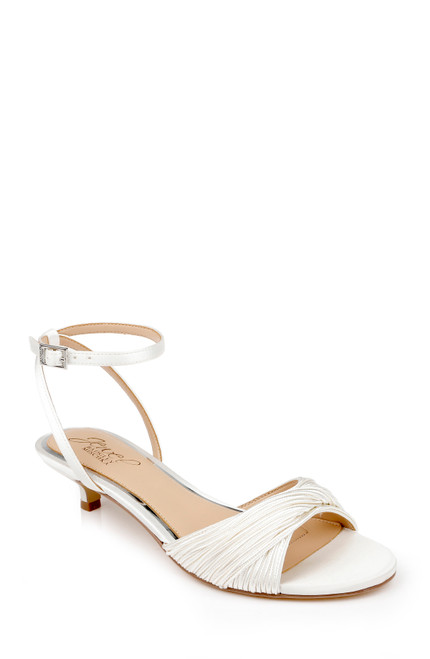Ivory | Nance Kitten Heel Sandals Front Side Ivory | Nance Kitten Heel Sandals Front Side