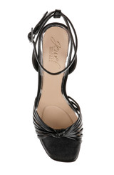 Black Leather | Nariah Cage Block Heel Sandals Top