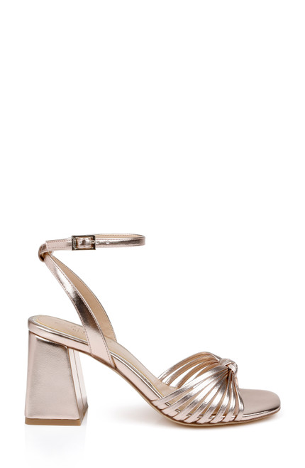 Rose Leather | Nariah Cage Block Heel Sandals Side