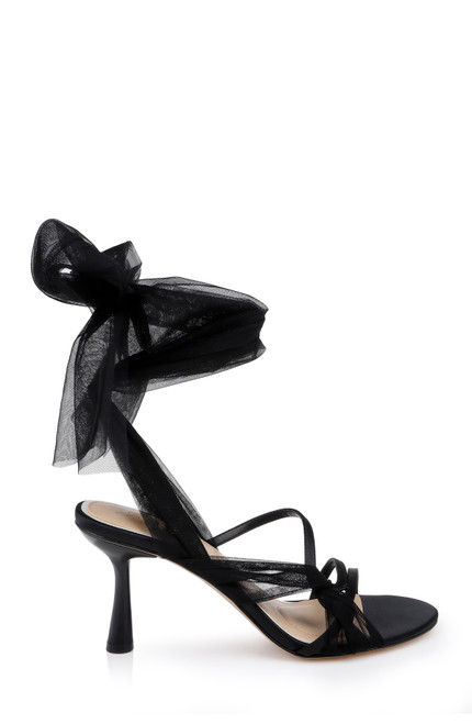 Black Black | Norris Ankle Wrap Sandals Side