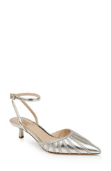 Gold Metallic | Fable Pointed Toe Kitten Heels Front Side