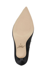 Black | Eleni Satin Pointed Toe Scallop Pumps Sole