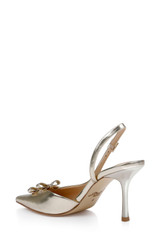 Gold Metallic | Ellery Pointed Toe Slingback Pumps Back Side