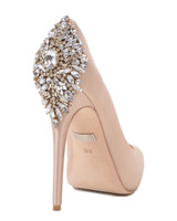 Latte | Kiara Embellished Peep-toe Pump