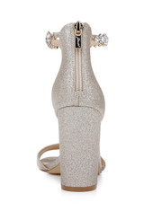 Light Gold | Louise Peep-Toe Block Heel