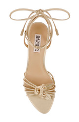 Gold Leather | Darlyn Ankle Tie Mid Heel Sandals Top