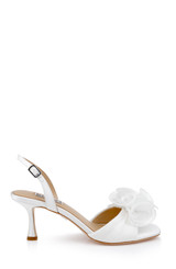 White | Dora Open Toe Slingback Sandals Side