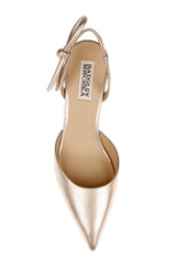 Champagne Leather | Gentry Mid Heel Slingback Pumps Top