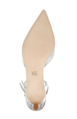 Silver Leather | Gentry Mid Heel Slingback Pumps Sole