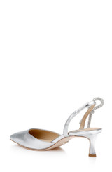 Silver Leather | Gentry II Mid Slingback Pumps Back Side