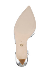 Silver Leather | Georgie Pointed Slingback Pumps Sole