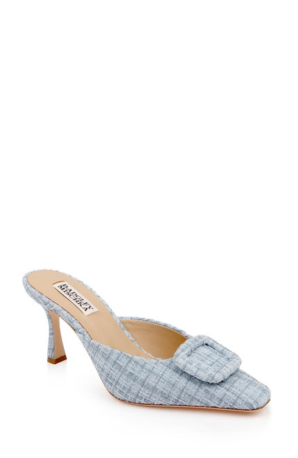 Blue Multi | Graylynn Mid Heel Square Toe Mules Front Side Blue Multi | Graylynn Mid Heel Square Toe Mules Front Side