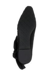 Black Fabric | Vayln Ruched Ballet Flats with Oversized Bow Sole