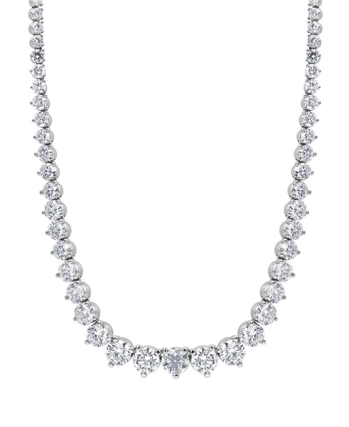 White Gold | 15CTTW Diamond Graduated Collar Necklace Front White Gold | 15CTTW Diamond Graduated Collar Necklace Front