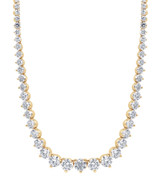 Yellow Gold | 15CTTW Diamond Graduated Collar Necklace Front