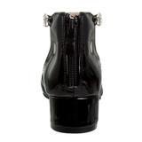 Black Patent | Girls’ Low-Heeled Signature Dress Shoe with Rhinestone Ankle Strap