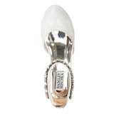 White Patent | Girls’ Low-Heeled Signature Dress Shoe with Rhinestone Ankle Strap