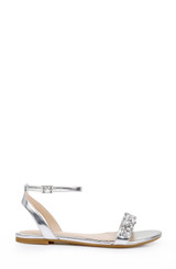Silver | Ohara Minimalist Crystal Adorned Flats