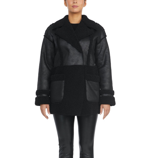 Black | Raymonde Faux Shearling Coat Black | Raymonde Faux Shearling Coat