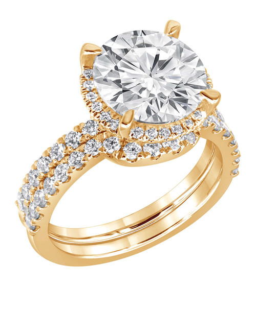 Yellow Gold | Diamond Rings Bridal Set Front Yellow Gold | Diamond Rings Bridal Set Front
