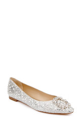 Ivory | Ronda Satin Flats