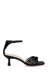 Black | Silvia Kitten Heel Sandals Side