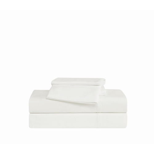 White | Cotton Sateen White Sheet Set Silo White | Cotton Sateen White Sheet Set Silo