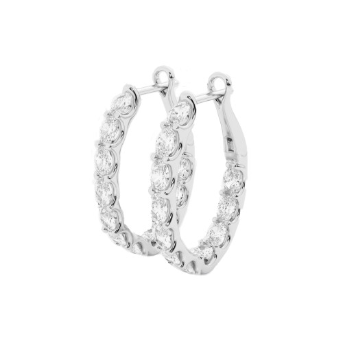 Circular-Cut Diamond Hoop Earrings Front Side Circular-Cut Diamond Hoop Earrings Front Side