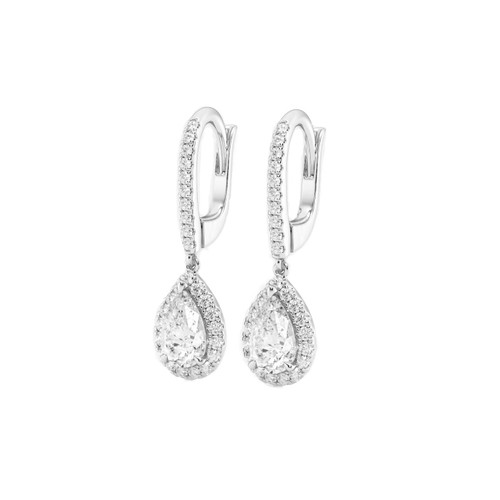 Teardrop Diamond Earrings Side